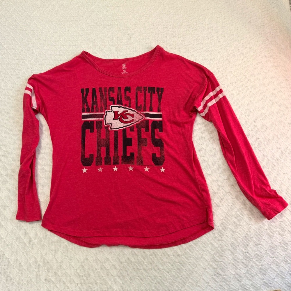 Vintage NFL Team Apparel Kansas City Chiefs Red Long Sleeve Graphic Shirt Large